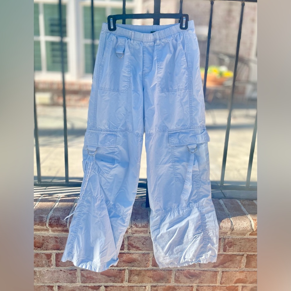 Wild Fable Sky Blue Elastic Waist Parachute Pants